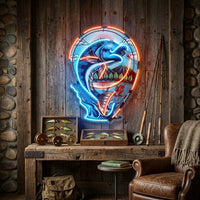 Fish Being Fished LED Neon Sign Light Pop Art