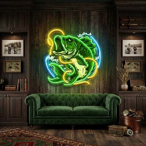 Fish Bite The Bait LED Neon Sign Light Pop Art