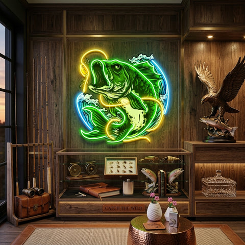 Fish Bite The Bait LED Neon Sign Light Pop Art