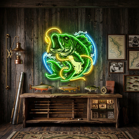 Fish Bite The Bait LED Neon Sign Light Pop Art