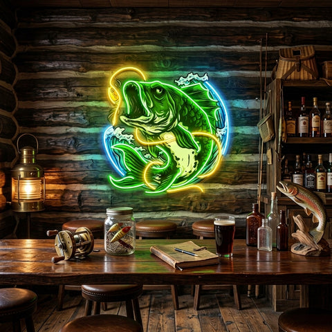 Fish Bite The Bait LED Neon Sign Light Pop Art