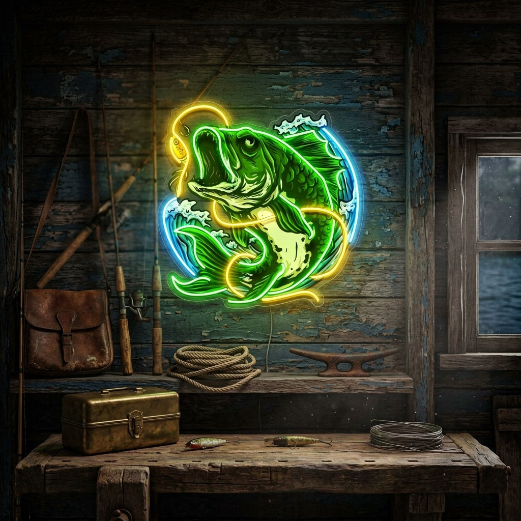 Fish Bite The Bait LED Neon Sign Light Pop Art