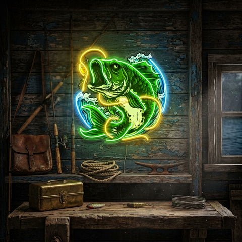 Fish Bite The Bait LED Neon Sign Light Pop Art