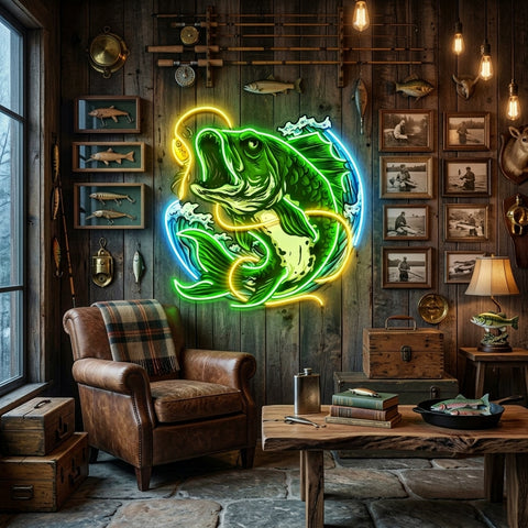 Fish Bite The Bait LED Neon Sign Light Pop Art