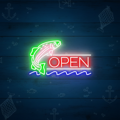 Fish Open Neon Sign Led Shop Decor Neon Sign