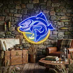 Fishermen Catch Fish LED Neon Sign Light Pop Art