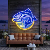 Fishermen Catch Fish LED Neon Sign Light Pop Art