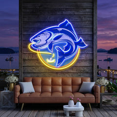 Fishermen Catch Fish LED Neon Sign Light Pop Art