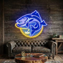Fishermen Catch Fish LED Neon Sign Light Pop Art
