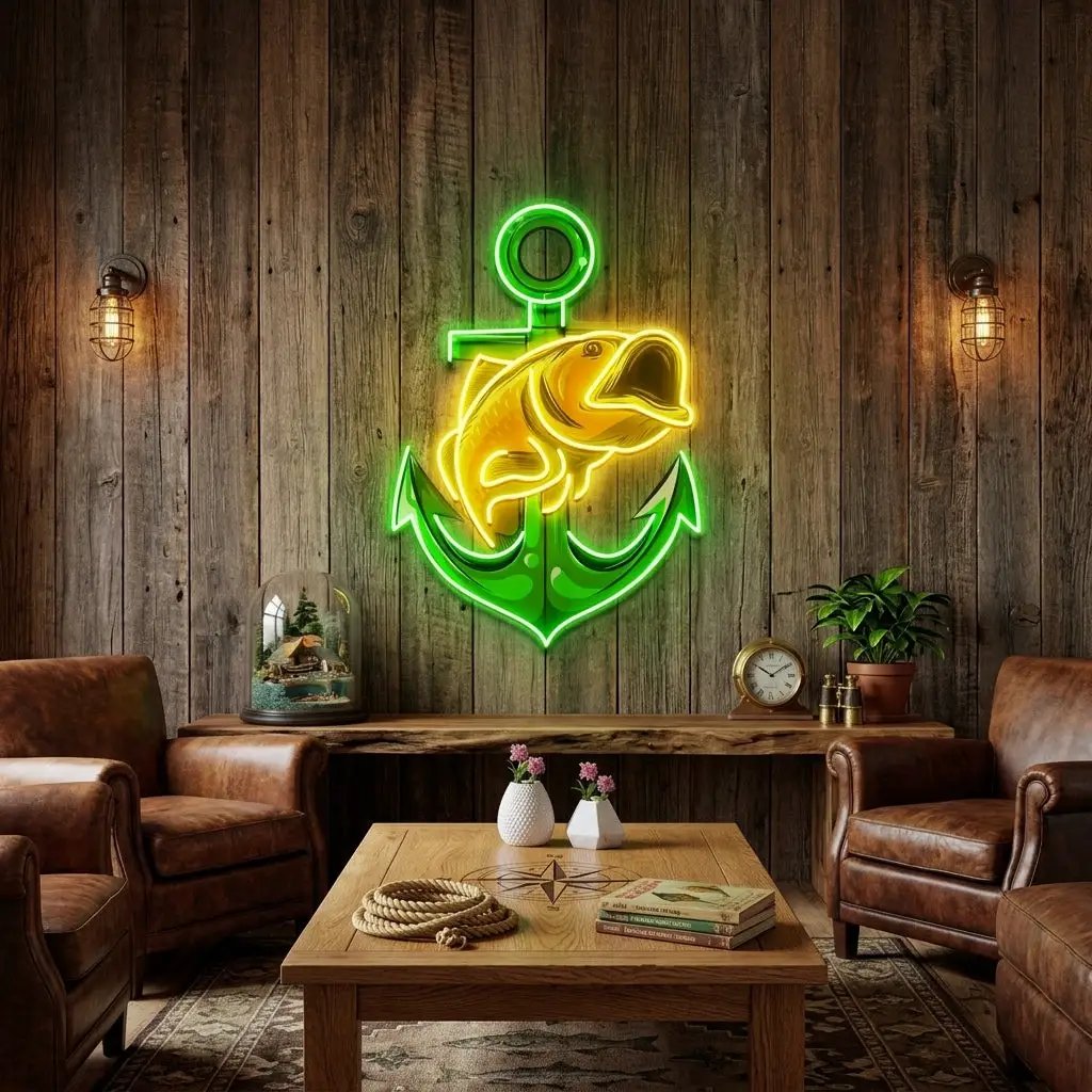 Fishing Anchor LED Neon Sign Light Pop Art