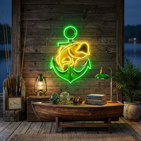 Fishing Anchor LED Neon Sign Light Pop Art