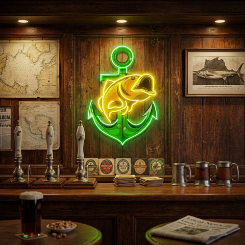 Fishing Anchor LED Neon Sign Light Pop Art