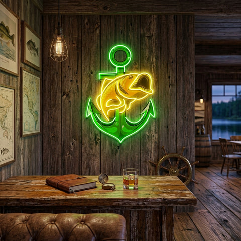 Fishing Anchor LED Neon Sign Light Pop Art