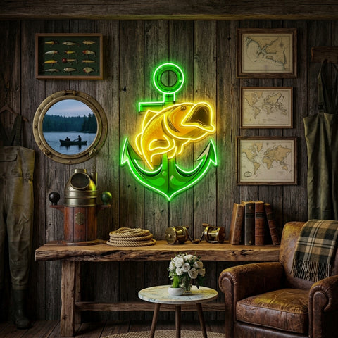 Fishing Anchor LED Neon Sign Light Pop Art