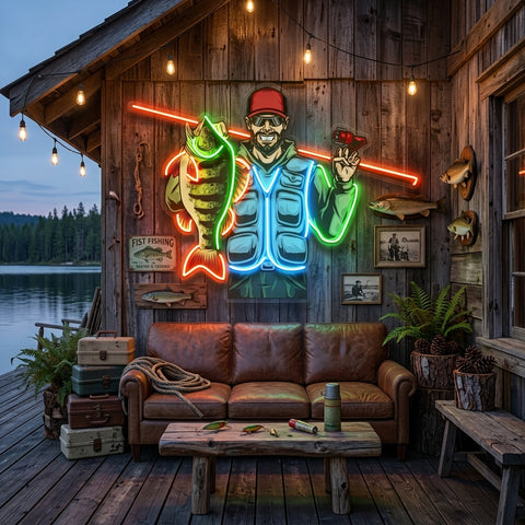 Fishing Is Fun LED Neon Sign Light Pop Art