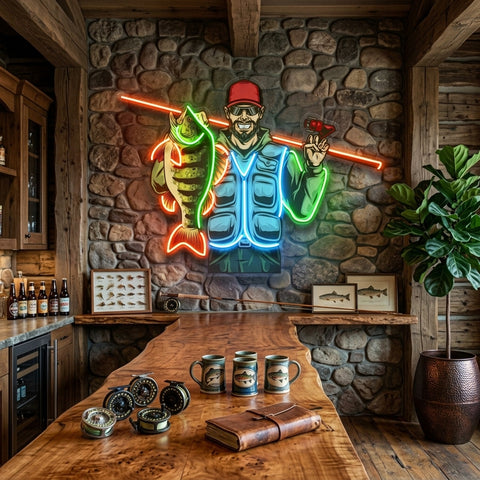 Fishing Is Fun LED Neon Sign Light Pop Art