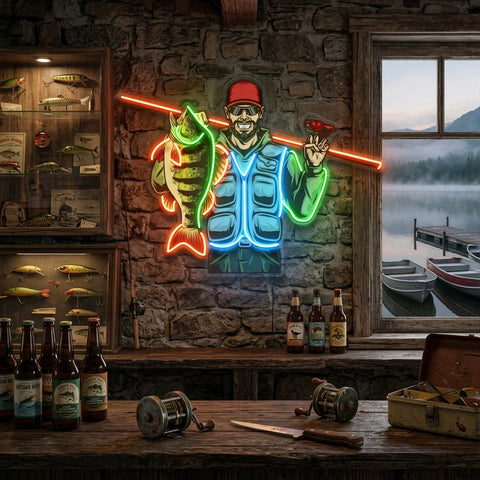 Fishing Is Fun LED Neon Sign Light Pop Art