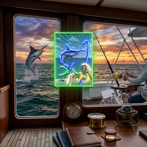 Fishing Pictures LED Neon Sign Light Pop Art