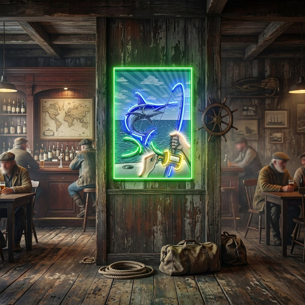 Fishing Pictures LED Neon Sign Light Pop Art