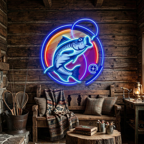 Fishing Hook LED Neon Sign Light Pop Art