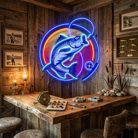Fishing Hook LED Neon Sign Light Pop Art