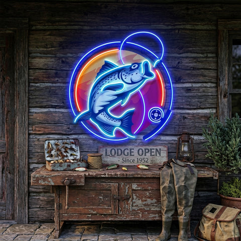 Fishing Hook LED Neon Sign Light Pop Art