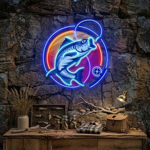 Fishing Hook LED Neon Sign Light Pop Art