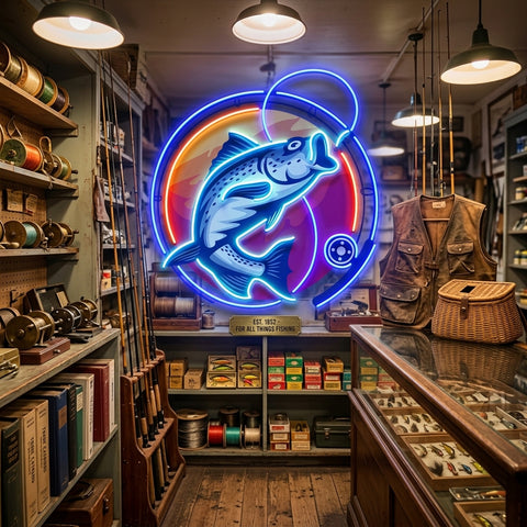 Fishing Hook LED Neon Sign Light Pop Art