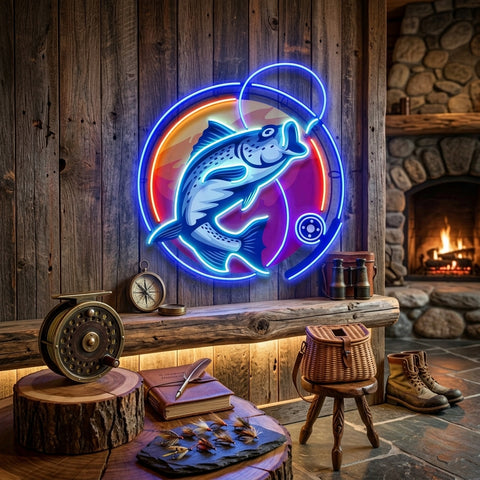 Fishing Hook LED Neon Sign Light Pop Art