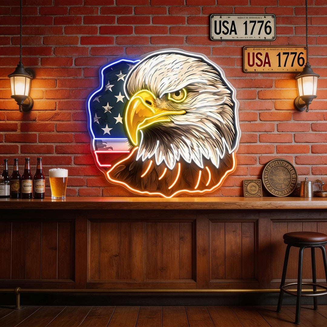 Flag Bald America Eagle Neon Sign 5
