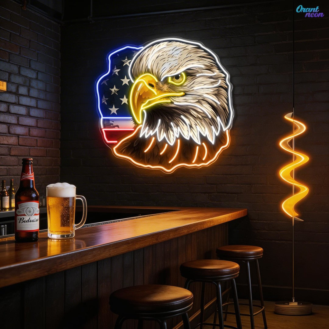 Flag Bald America Eagle Neon Sign 5