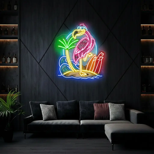 Flamingo Neon Sign Hello Summer Led Neon Sign