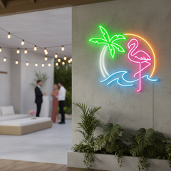 Flamingo Palm Tree Neon Sign Bedroom Decor Sign