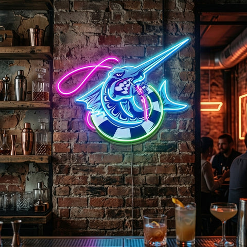 Float Fishing LED Neon Sign Light Pop Art
