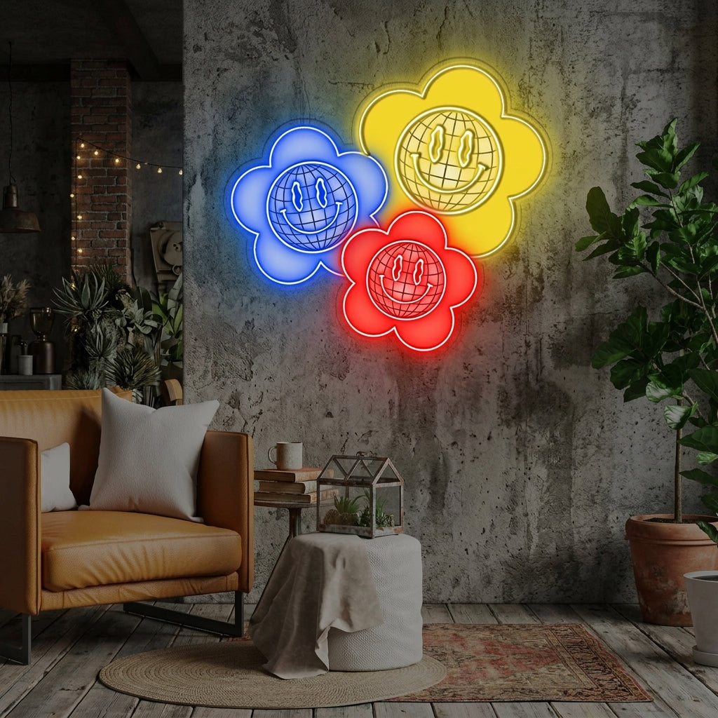 Flower Power Neon x Acrylic Artwork