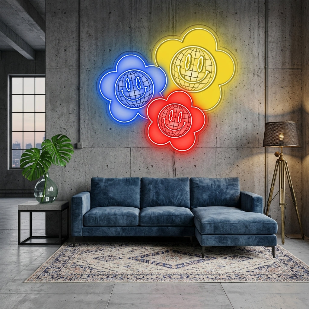 Flower Power Neon x Acrylic Artwork
