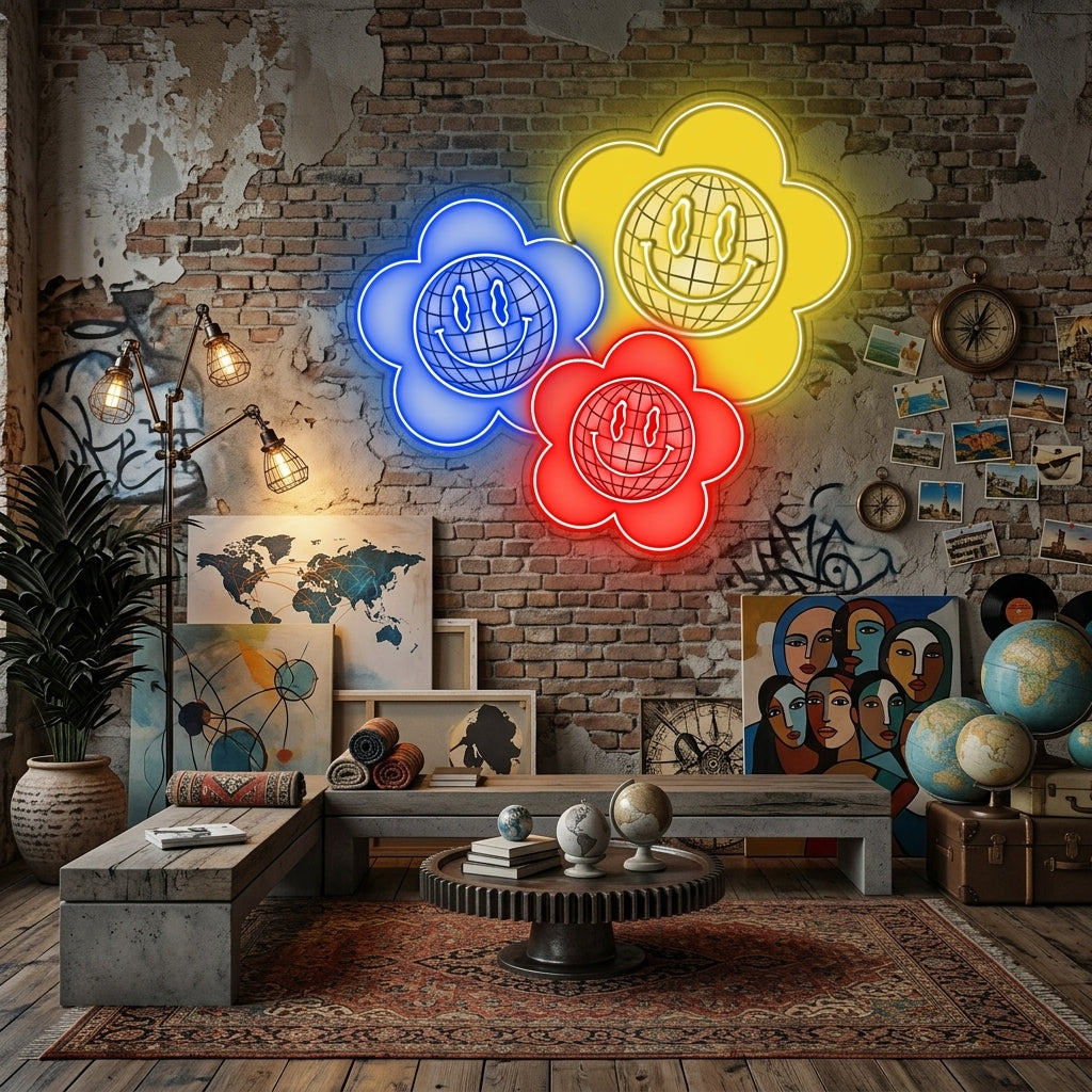 Flower Power Neon x Acrylic Artwork