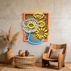 Flower Vase In Abstract Art LED Neon Sign Light