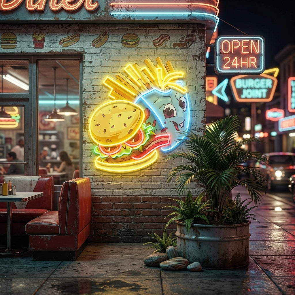 Food Monster Artwork Led Neon Sign Light
