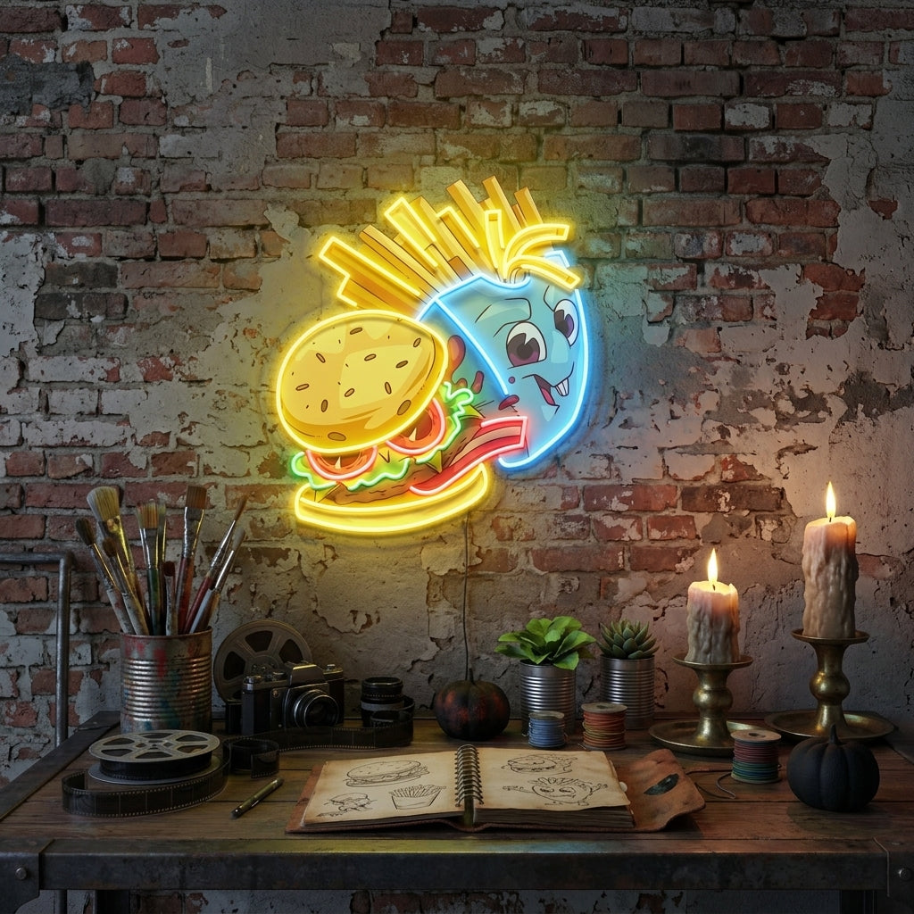 Food Monster Artwork Led Neon Sign Light