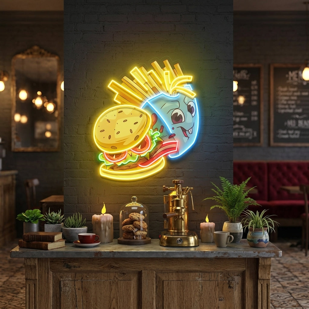Food Monster Artwork Led Neon Sign Light