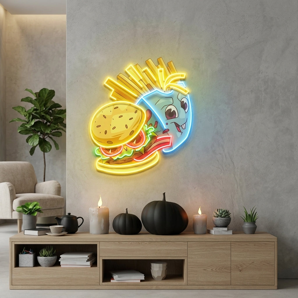 Food Monster Artwork Led Neon Sign Light