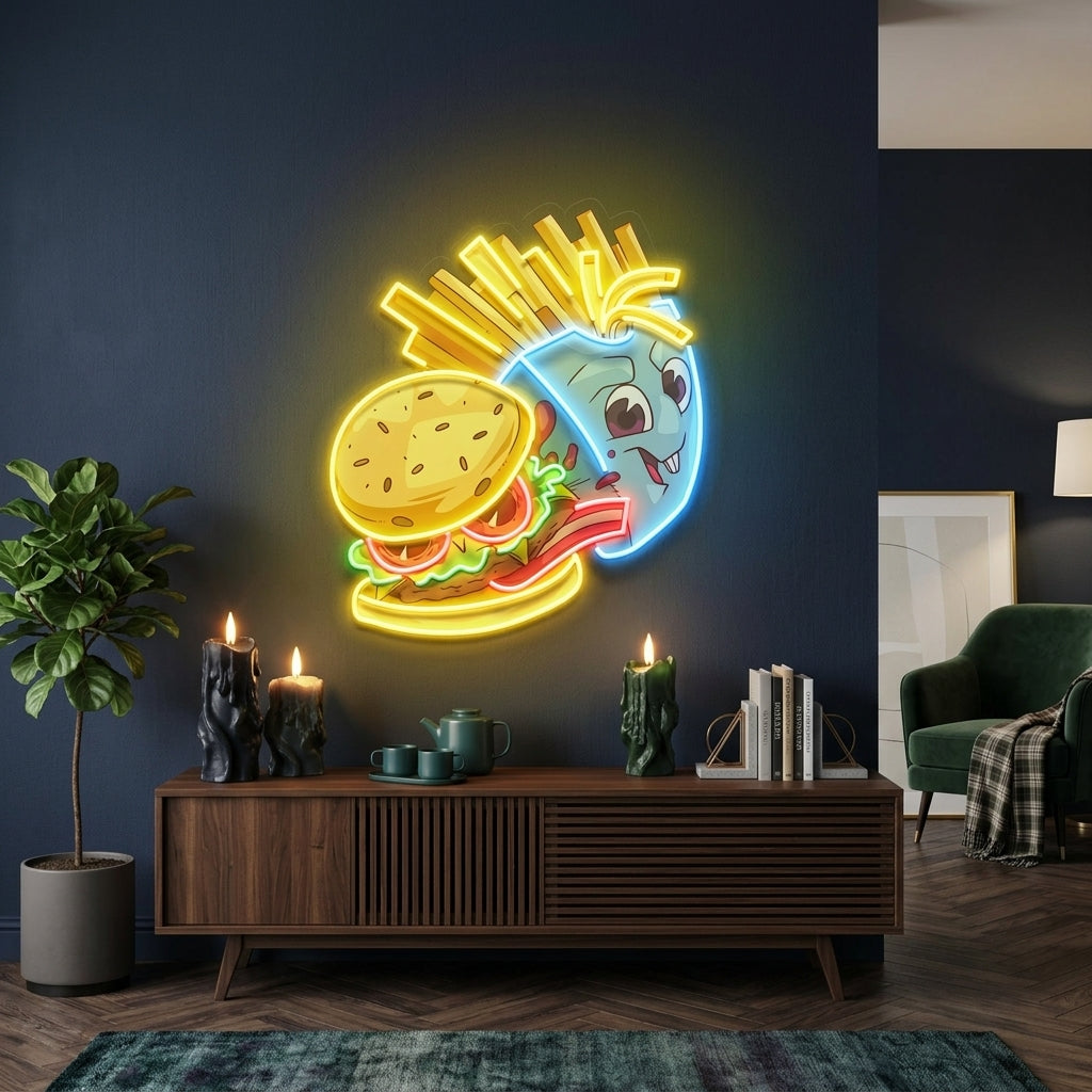 Food Monster Artwork Led Neon Sign Light