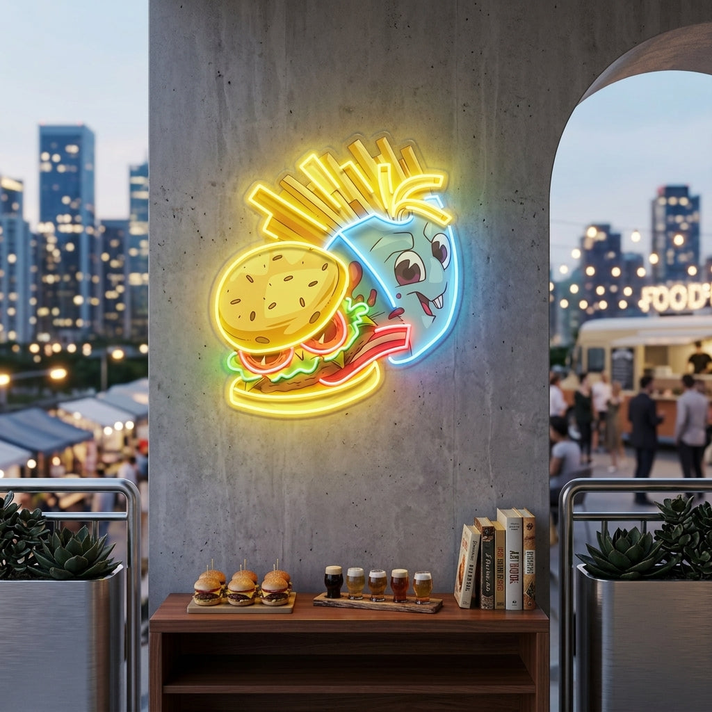 Food Monster Artwork Led Neon Sign Light