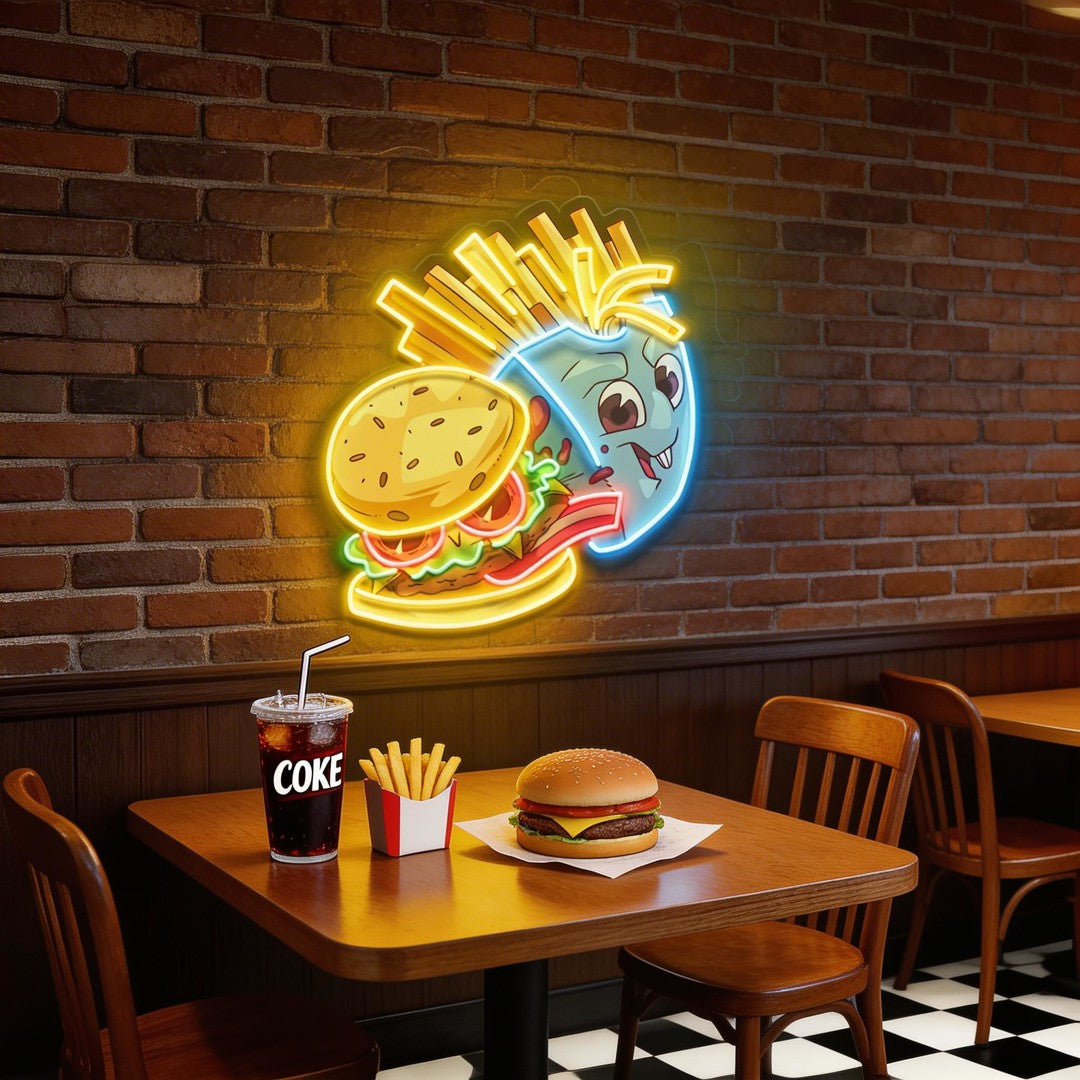 Food Monster Artwork Led Neon Sign Light