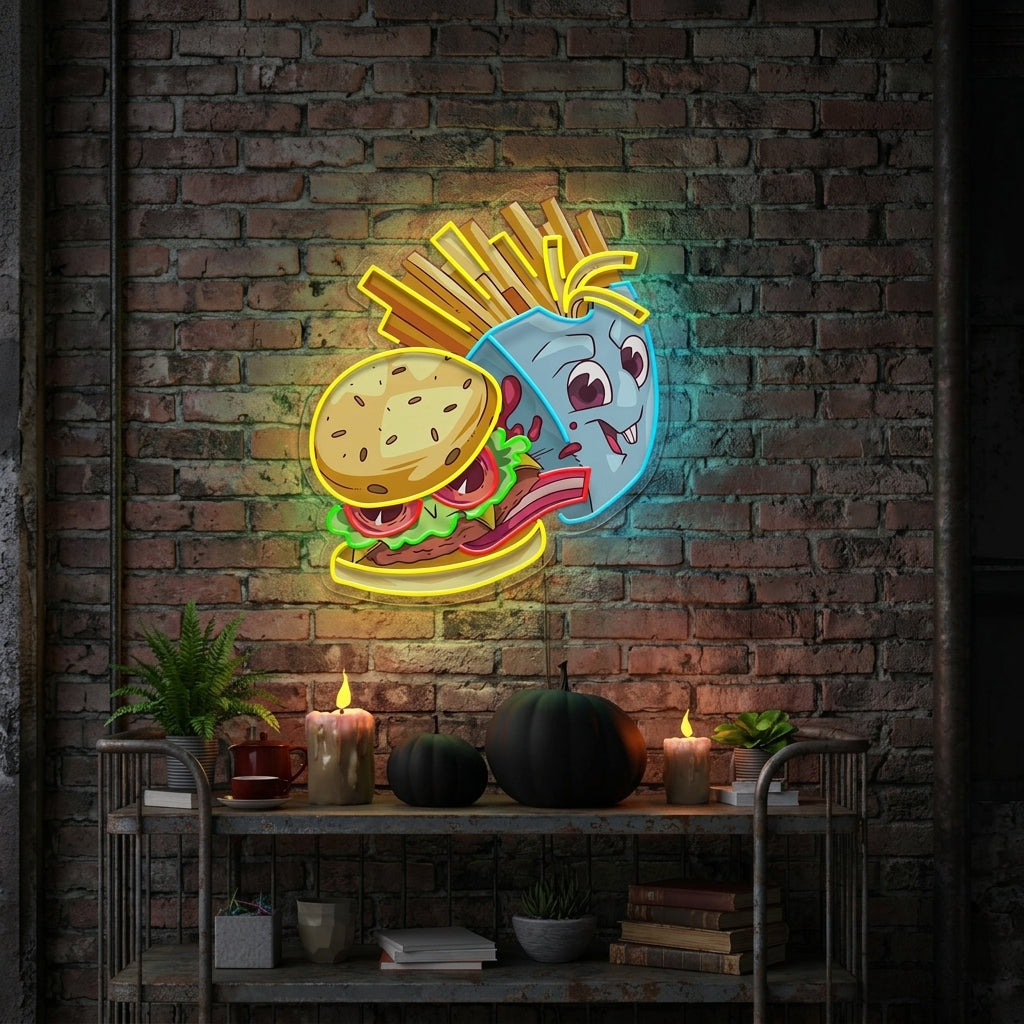 Food Monster Artwork Led Neon Sign Light