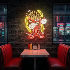 French Fries Cartoon Artwork Led Neon Sign Light