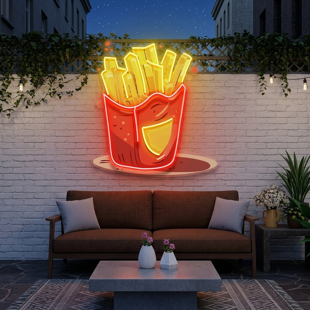French Fries Potatoes LED Neon Sign Light Pop Art