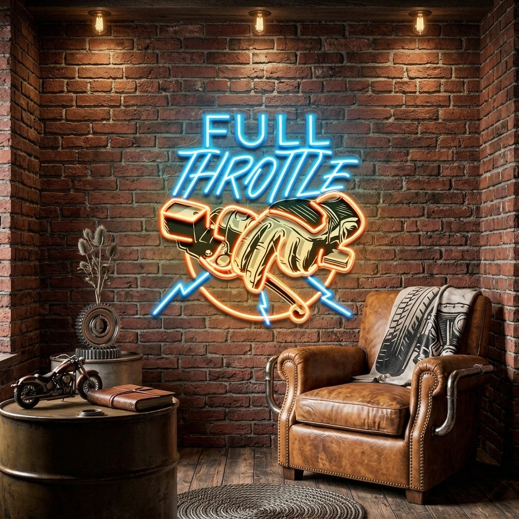 Full Speed Full Throttle LED Neon Sign Light Pop Art