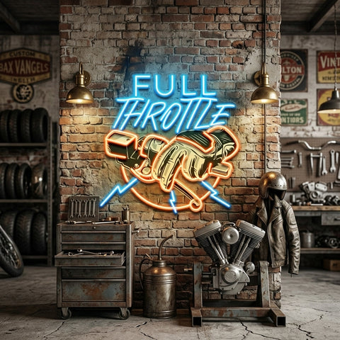 Full Speed Full Throttle LED Neon Sign Light Pop Art
